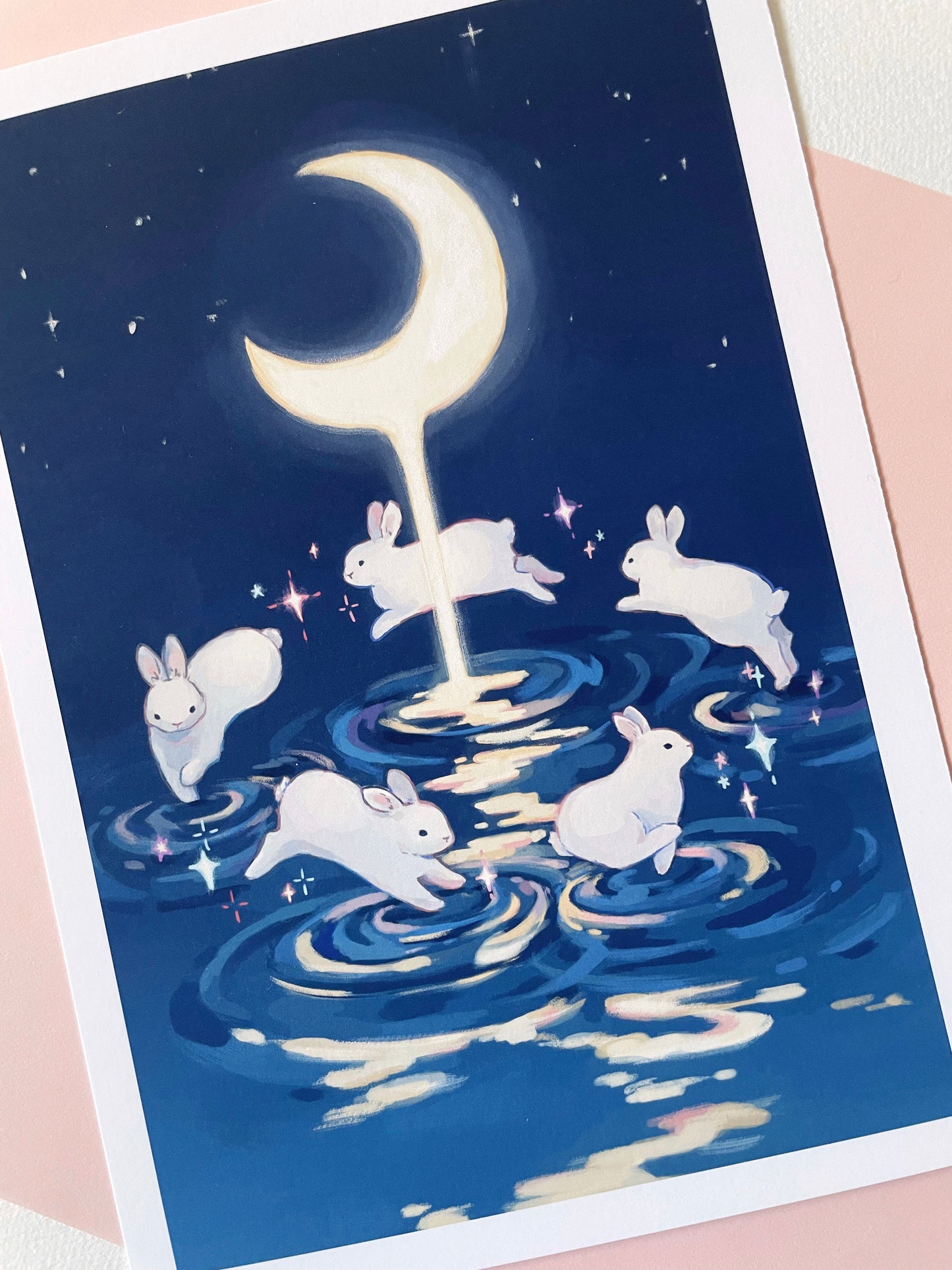 Moon Bunnies Art Print