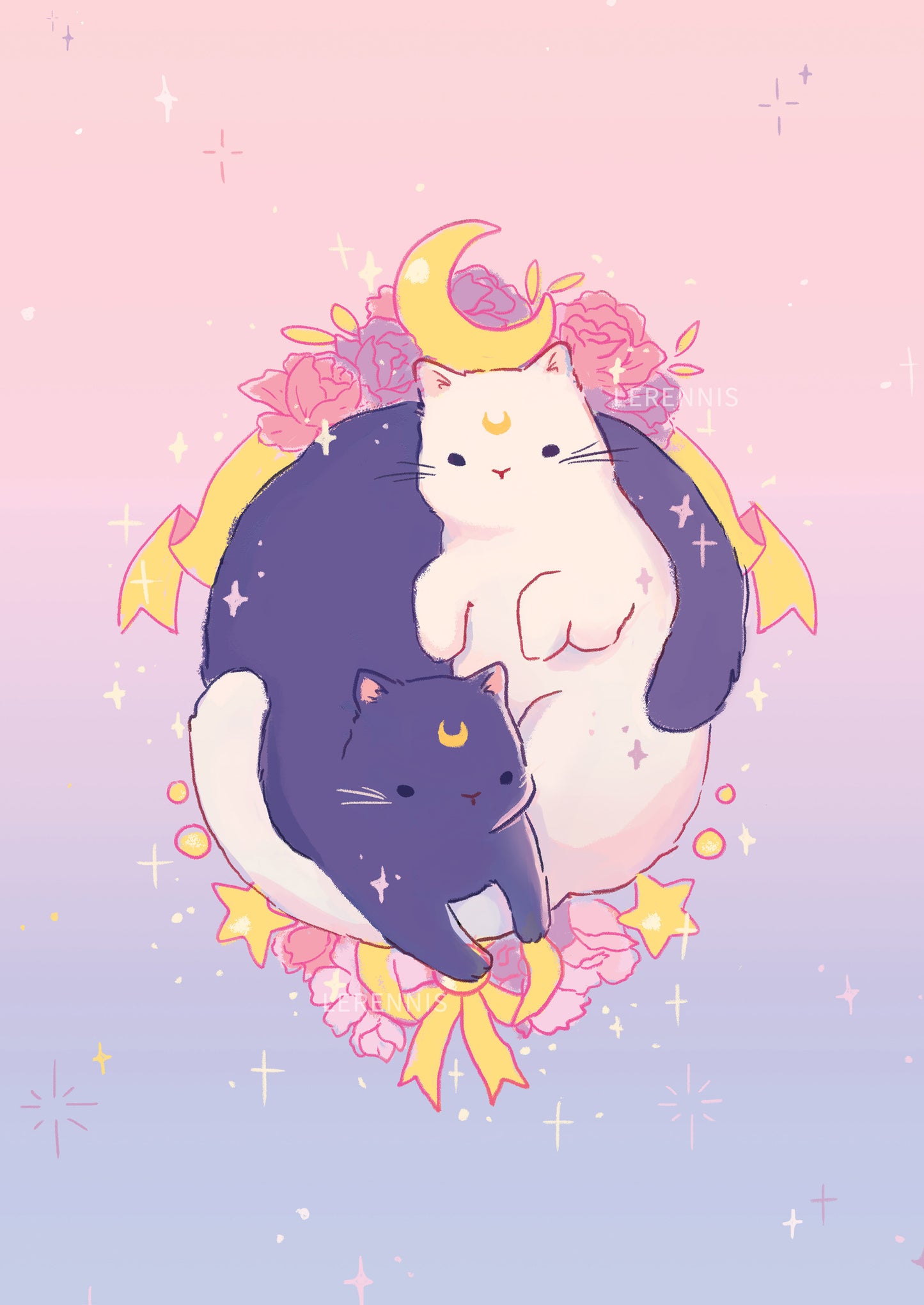 Luna & Artemis Art Print