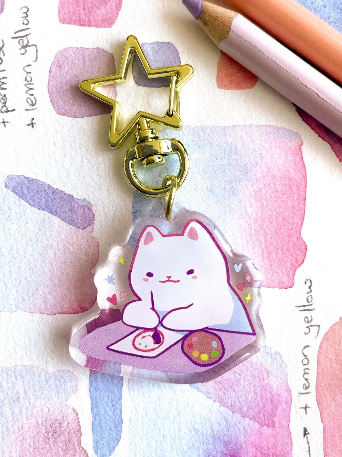 Artist Cat Keychain