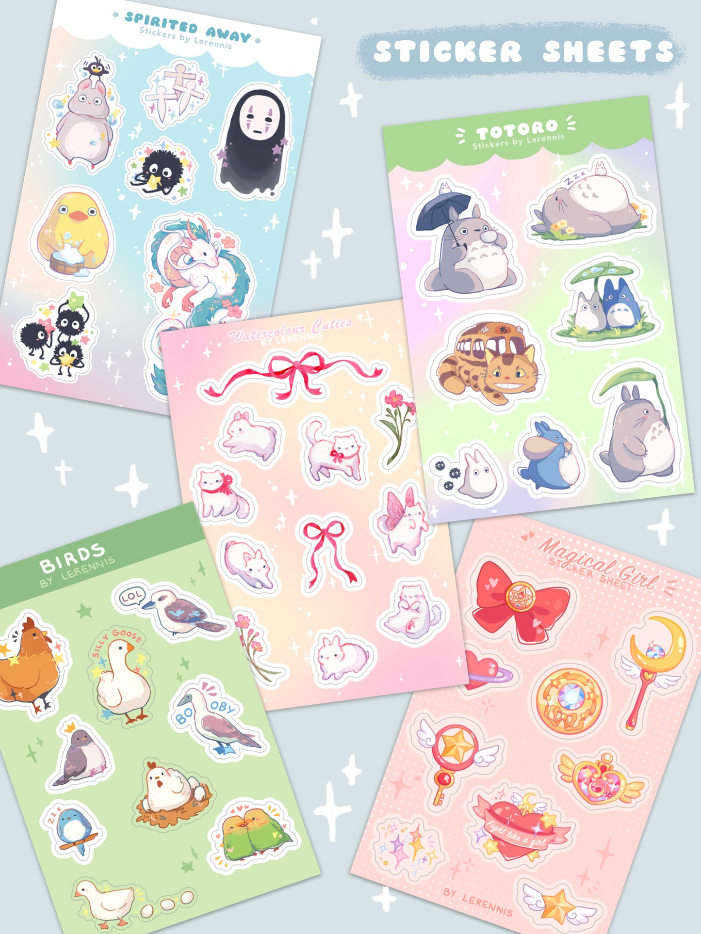 Animal Watercolour Cuties Sticker Sheet