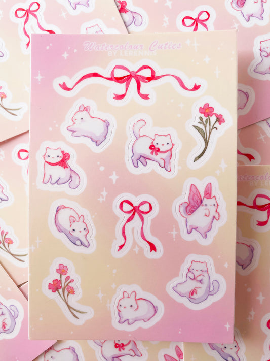 Animal Watercolour Cuties Sticker Sheet