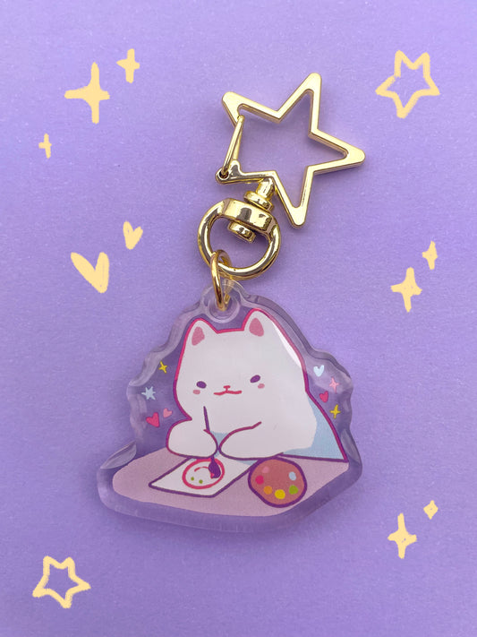 Artist Cat Keychain