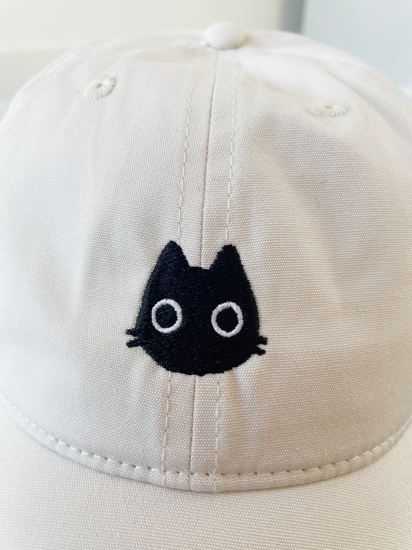 Black Void Cat Cap - White, Hazy Pink