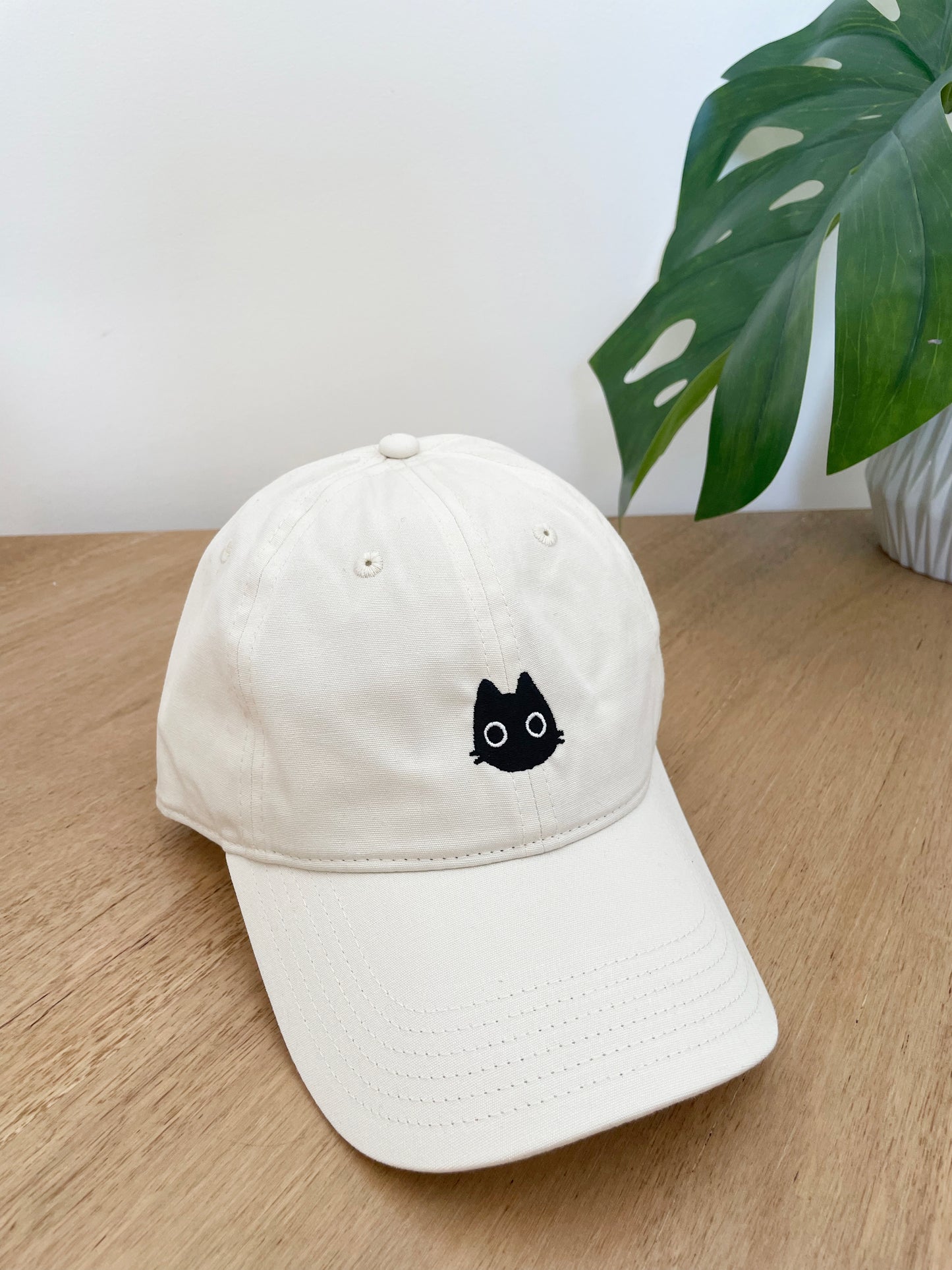 Black Void Cat Cap - White, Hazy Pink