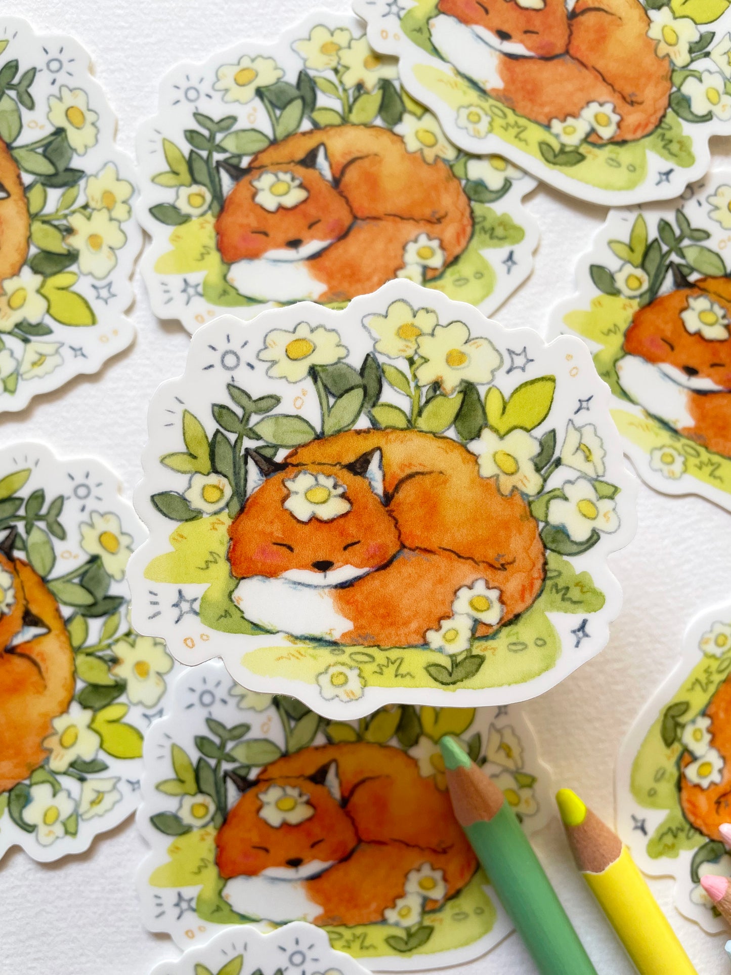 Sleepy Fox Sticker