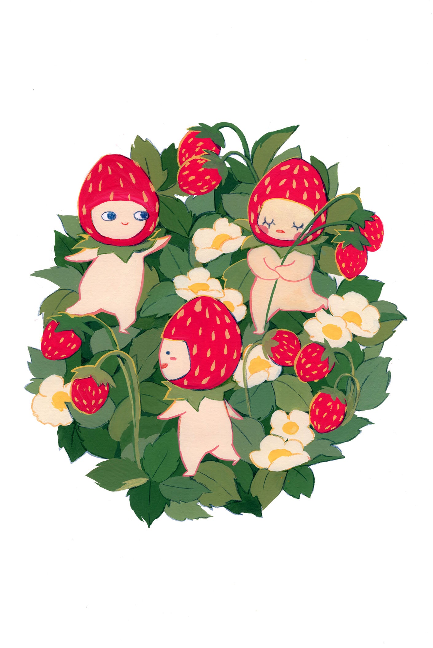 Strawbabies Art Print