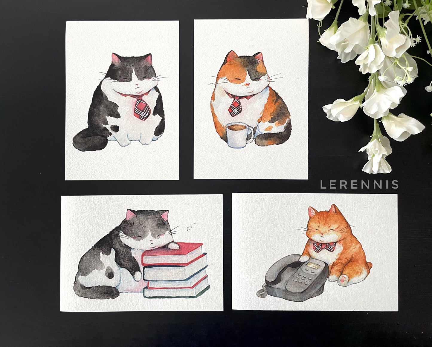 Silly Business Cat Art Print - 4 Styles