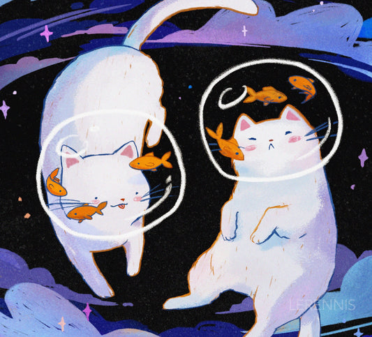 Catstronauts Cats in Space Art Print